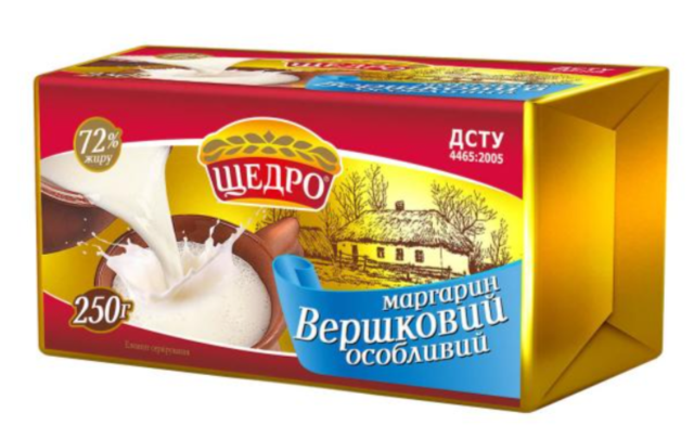 Маргарин Щедро Вершковий особливий 72%, 250г